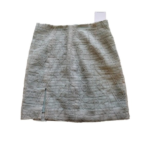 Just One Answer Skirt Womens XS Mini Front Side Slit Embroidered - Picture 15 of 16